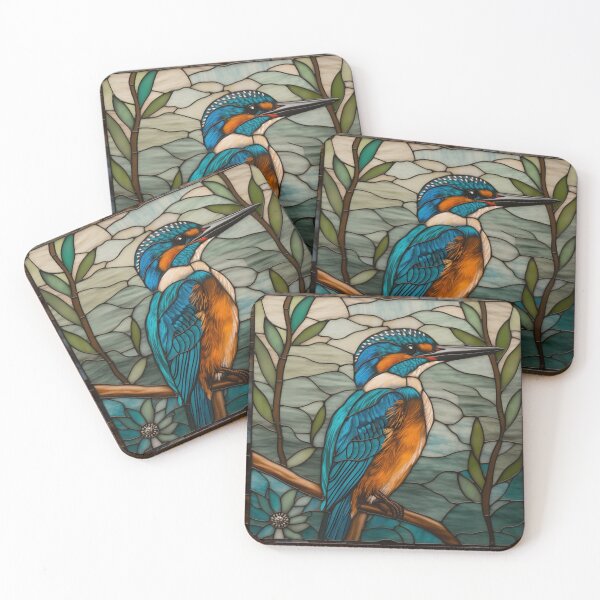 Item preview, Kingfisher in Stained Glass designed and sold by RedHandedOD.