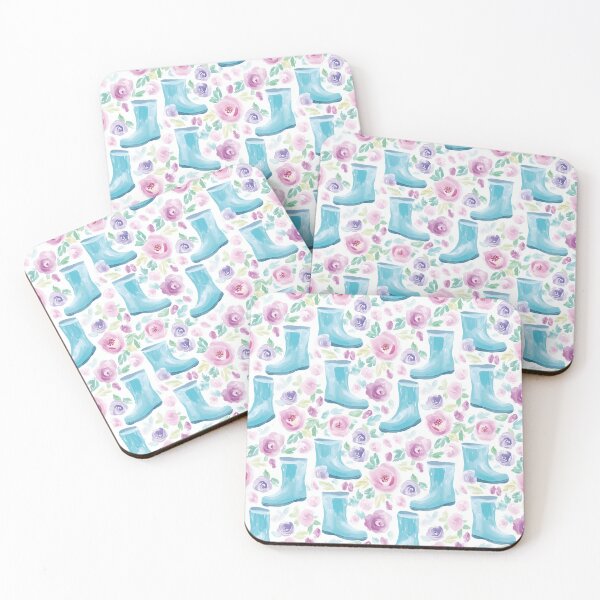 Item preview, watercolour rain boots and preppy florals designed and sold by PoppyLaneStudio.