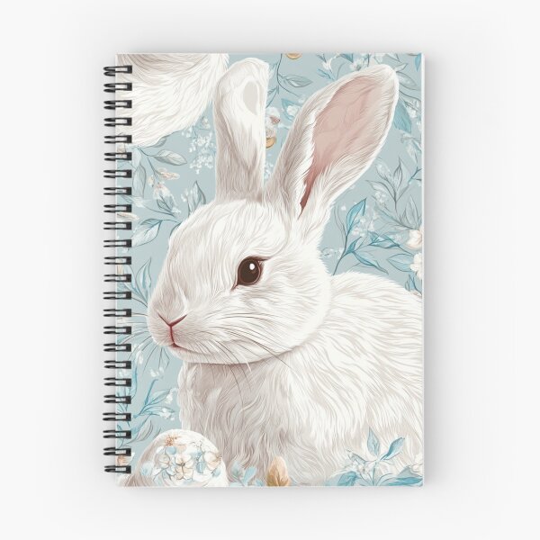 Item preview, Whimsical White Rabbit & Wildflowers designed and sold by ChubbyButter.