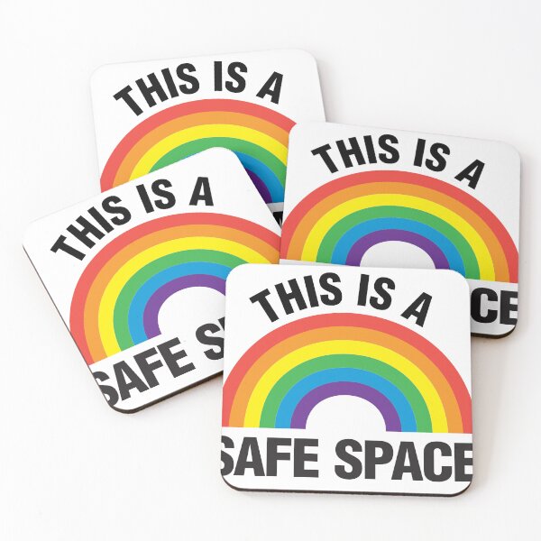 Item preview, This is a Safe Space typography design LGBTQIA colorful rainbow pattern design designed and sold by Jdawnink.