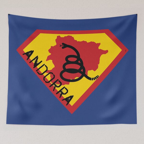 Item preview, ANDORRAN SHIELD - Freedom Is The Superpower - Modern Gadsden Snake Flag - Dont Tread On Me SUPERHERO ANDORRA spellout design designed and sold by pelagio.