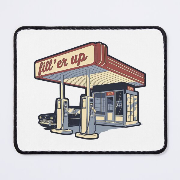 Item preview, Fill ’Er Up - Retro 1960s Gas Station Design designed and sold by OldSchoolRetro.