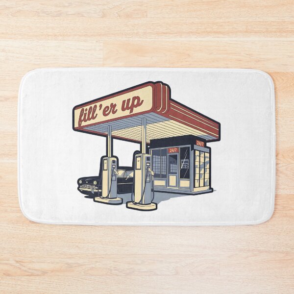 Item preview, Fill ’Er Up - Retro 1960s Gas Station Design designed and sold by OldSchoolRetro.