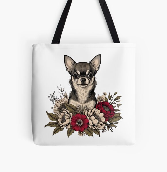 Item preview, Cute Chihuahua Dog with flowers, dog, funny dog with flowers designed and sold by Cuteanimalgifts.