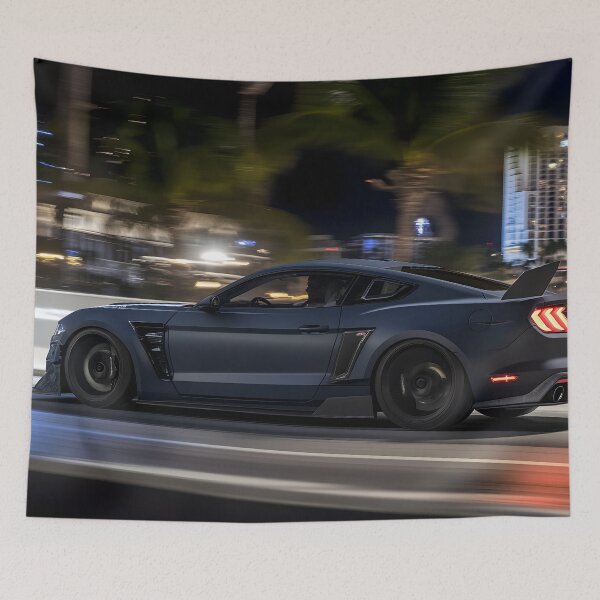 Item preview, Blue Ford Mustang Dark Horse Poster – Power Meets Perfection II designed and sold by AutoPopStudio.