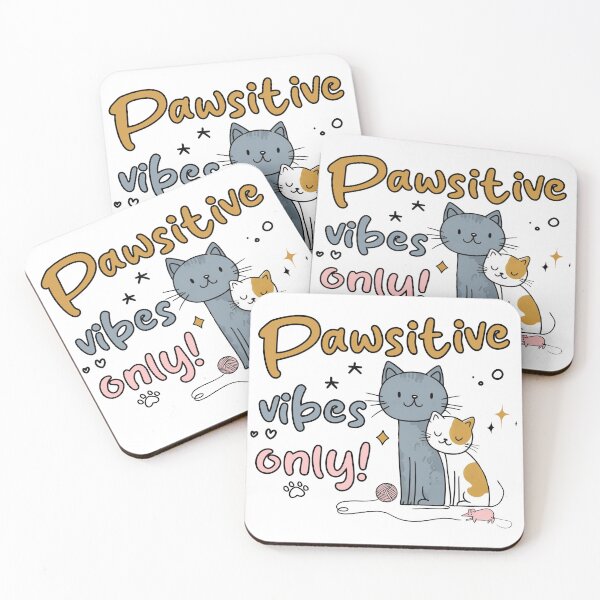 Item preview,  "Pawsitive Vibes Only!" | Adorable Cat Design | Wholesome Aesthetic for Cat Lovers designed and sold by Reicrea.