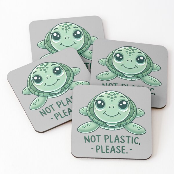 Item preview, Not Plastic, Please - Green Sea Turtle designed and sold by TSQ.