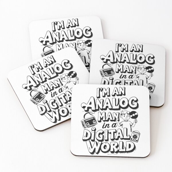 Item preview, I'm An Analog Man in a Digital World – Retro Vibes T-Shirt designed and sold by postprocess.