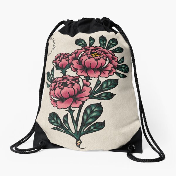 Aperçu de l'œuvre Tatouage traditionnel américain avec pivoine rose créée et vendue par PiercingVamp.