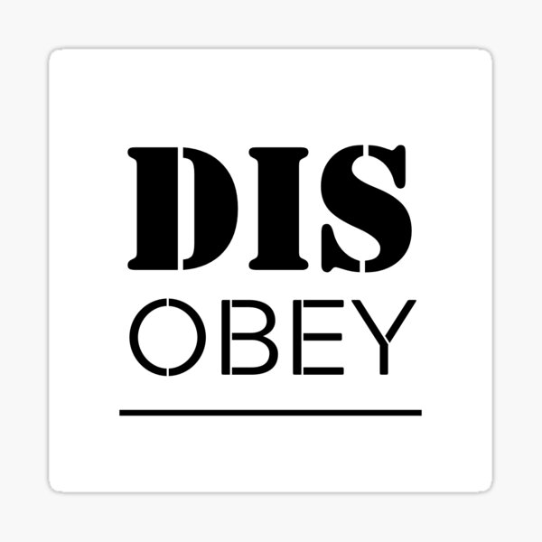 Vista previa del artículo con la obra «Señal de desobedecer», diseñado y vendido por Nutgraf.