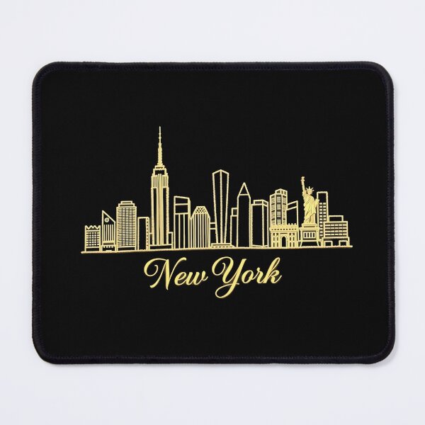 Item preview, Minimalist New York City Skyline Gold Outline designed and sold by svarupa.