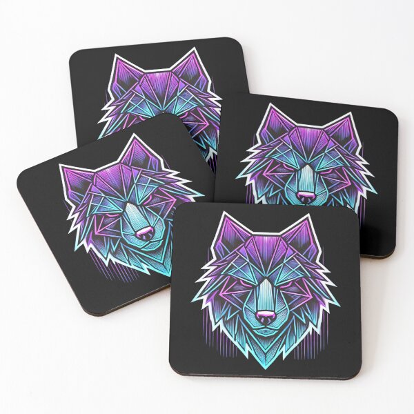 Item preview, Neon Cyber Wolf - Futuristic Geometric Design 1 sticker gift  designed and sold by jaharek.