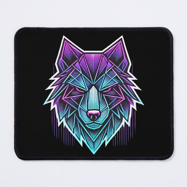 Item preview, Neon Cyber Wolf - Futuristic Geometric Design 1 sticker gift designed and sold by jaharek.