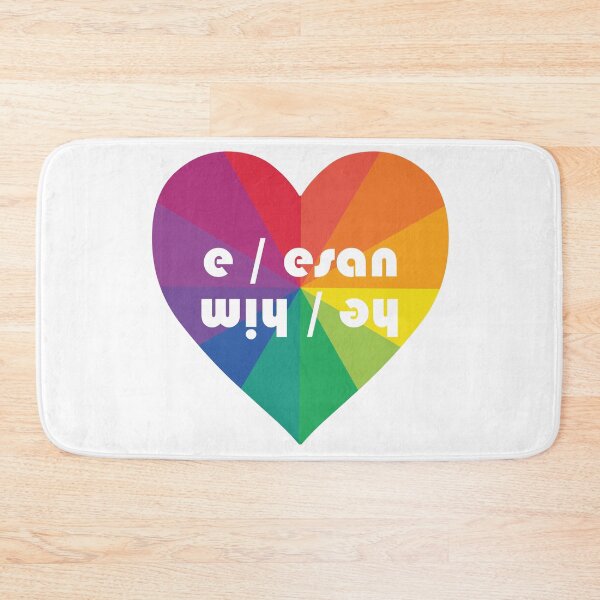 Item preview, he / him  | e / esan  in rainbow heart  (Scottish Gaelic (Gàidhlig)) designed and sold by Mamaidh Made.