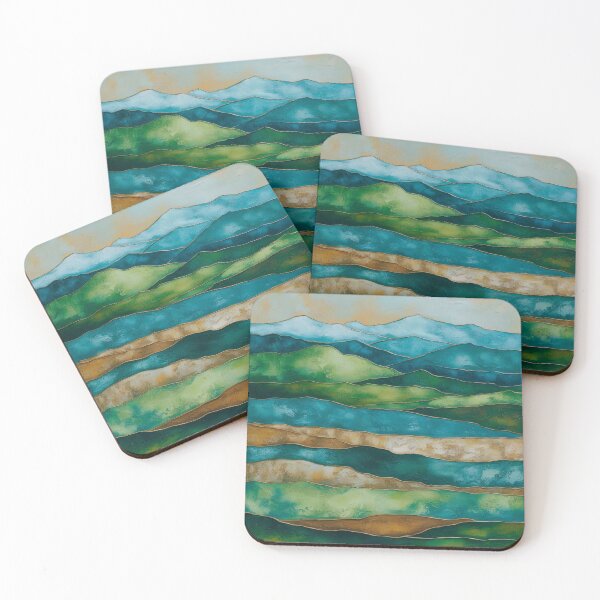 Item preview, Mountain Whispers in Blue and Green designed and sold by Forest Aura Vibes.