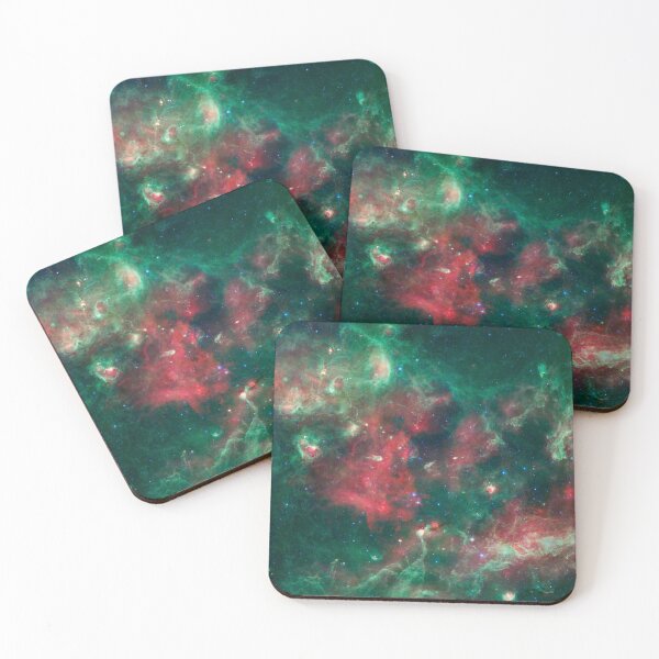 Item preview, Green Red Nebula – Vibrant Cosmic Clouds designed and sold by Steven's Space.