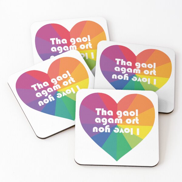 Item preview, i love you | tha gaol agam ort  (Scottish Gaelic (Gàidhlig))  in rainbow heart  designed and sold by Mamaidh Made.