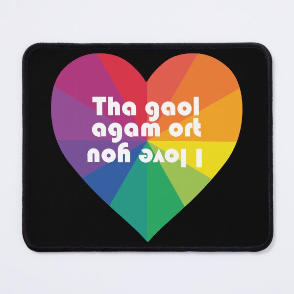 Item preview, i love you | tha gaol agam ort (Scottish Gaelic (Gàidhlig)) in rainbow heart designed and sold by Mamaidh Made.