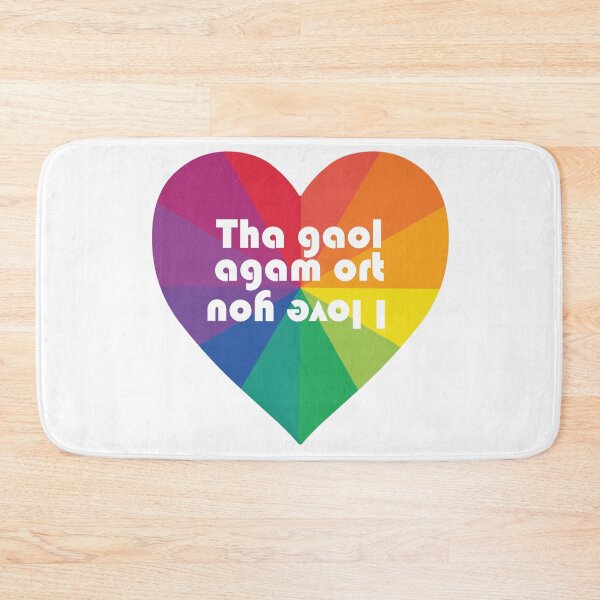 Item preview, i love you | tha gaol agam ort  (Scottish Gaelic (Gàidhlig))  in rainbow heart  designed and sold by Mamaidh Made.