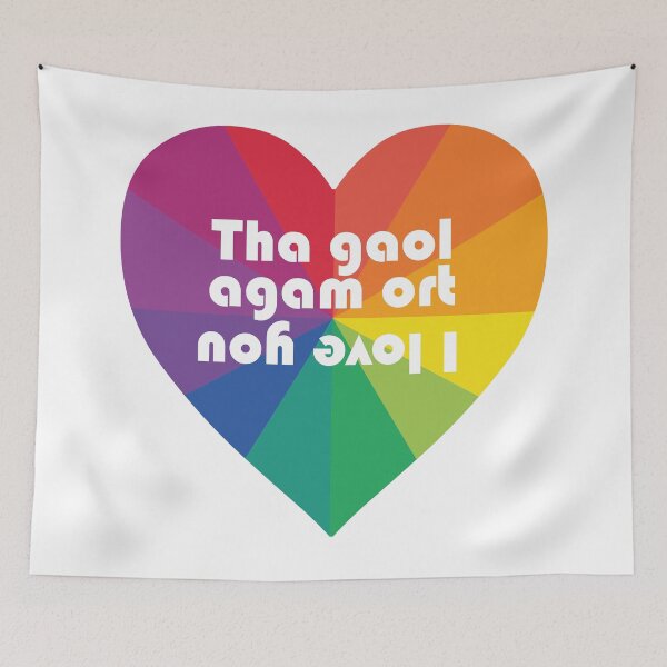 Item preview, i love you | tha gaol agam ort  (Scottish Gaelic (Gàidhlig))  in rainbow heart  designed and sold by Mamaidh Made.