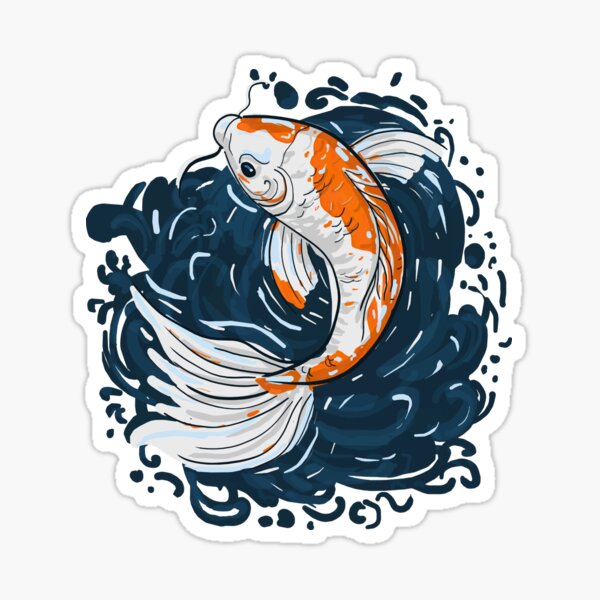 Vista previa del artículo con la obra «Maestro del control del agua con peces koi», diseñado y vendido por JoseloRochaArt.