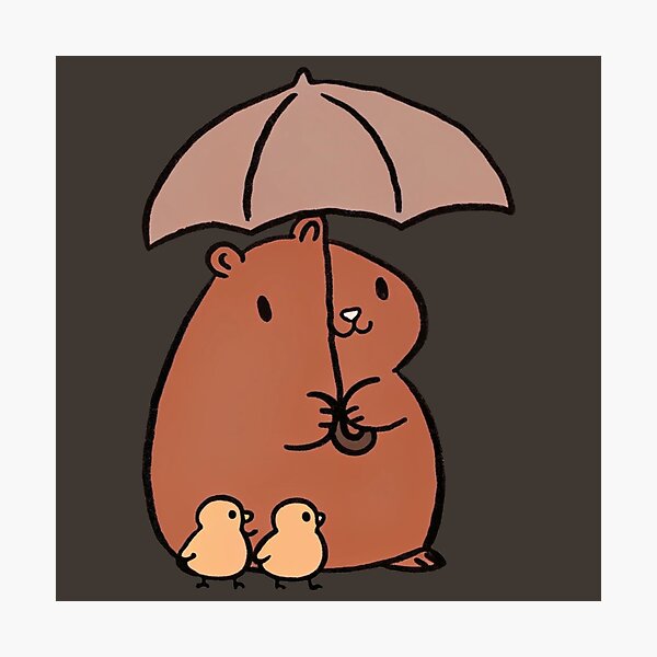 Item preview, cute hamster with umbrella designed and sold by ArtZombieStore.