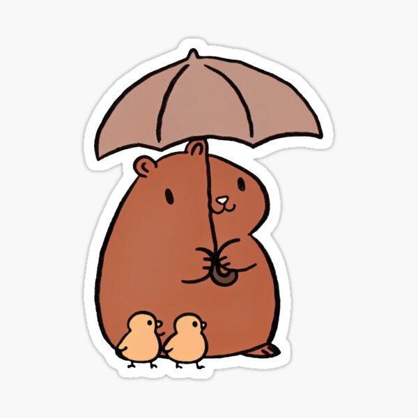 Item preview, cute hamster with umbrella designed and sold by ArtZombieStore.