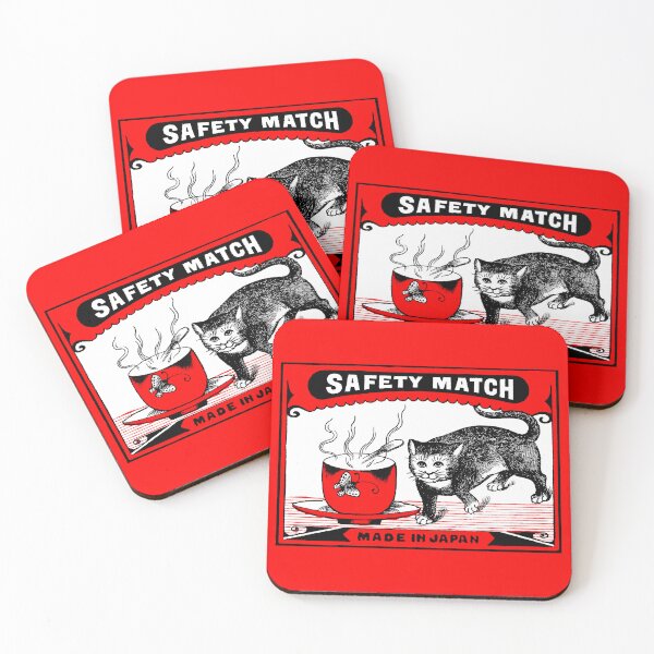 Item preview, Japanese Safety Matches Matchbox Art Hungry Cat and A Bowl of Soup designed and sold by Pixelchicken.