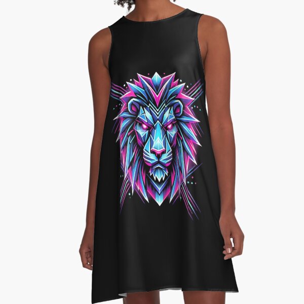 Item preview,   Neon Cyber Lion - Futuristic Geometric Design 1 sticker gift  designed and sold by jaharek.