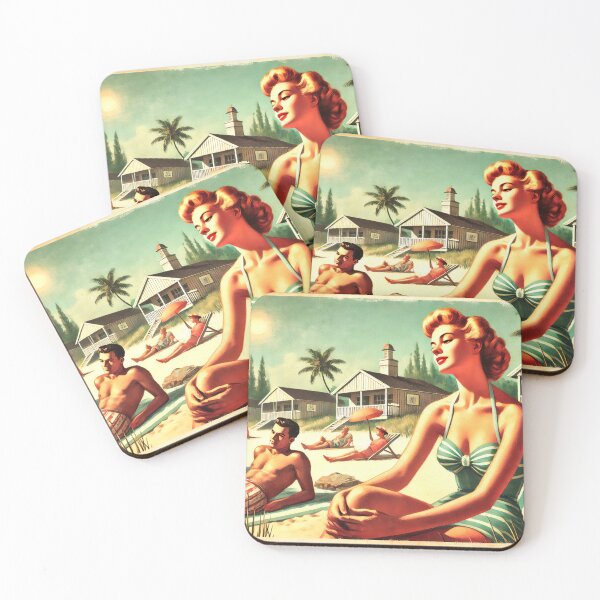 Item preview, Vintage Beach Holiday 5 designed and sold by SteadyRolling.