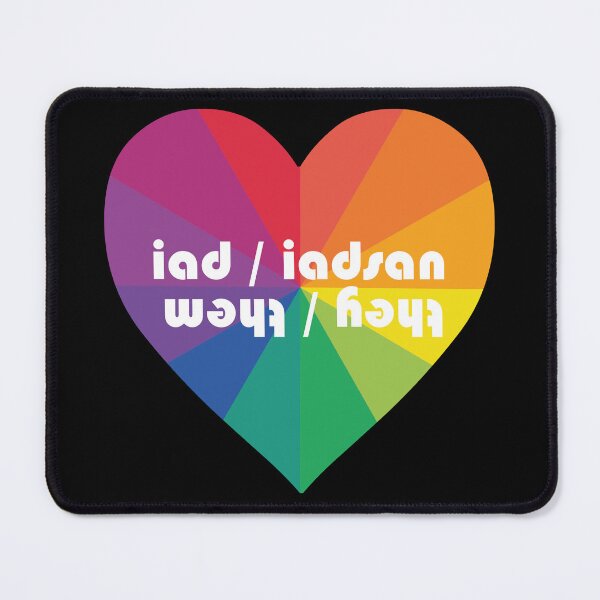 Item preview, they / them | iad / iadsan (Scottish Gaelic (Gàidhlig)) in rainbow heart designed and sold by Mamaidh Made.