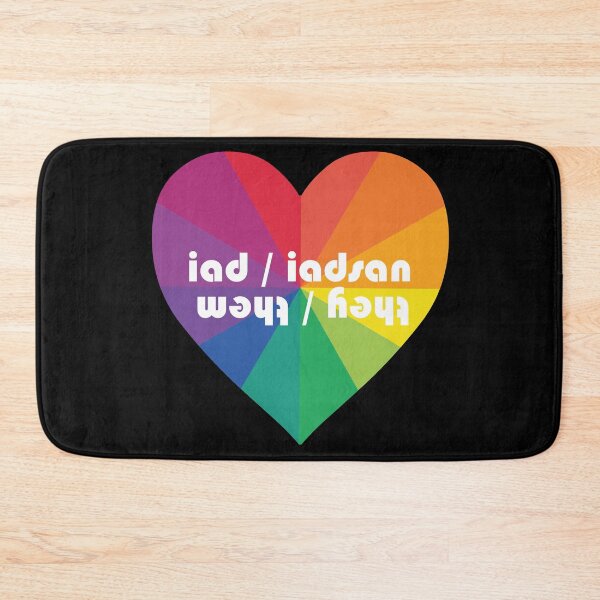 Item preview, they / them | iad / iadsan (Scottish Gaelic (Gàidhlig)) in rainbow heart designed and sold by Mamaidh Made.
