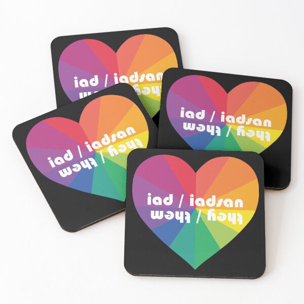 Item preview, they / them  | iad / iadsan  (Scottish Gaelic (Gàidhlig)) in rainbow heart  designed and sold by Mamaidh Made.