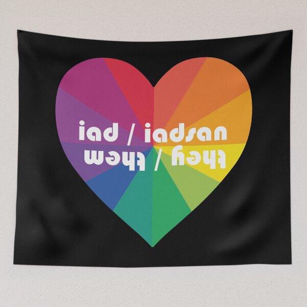 Item preview, they / them  | iad / iadsan  (Scottish Gaelic (Gàidhlig)) in rainbow heart  designed and sold by Mamaidh Made.