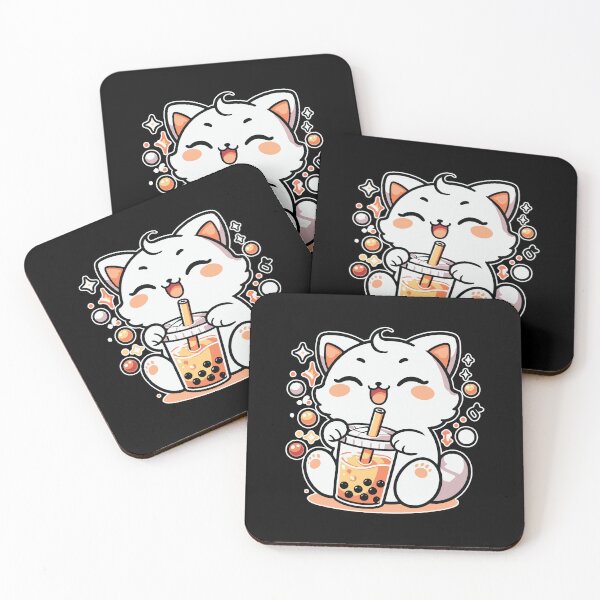 Item preview, Cute Cat Drinking Boba Tea Bubble Tea Lover Aesthetic designed and sold by Merchrise.