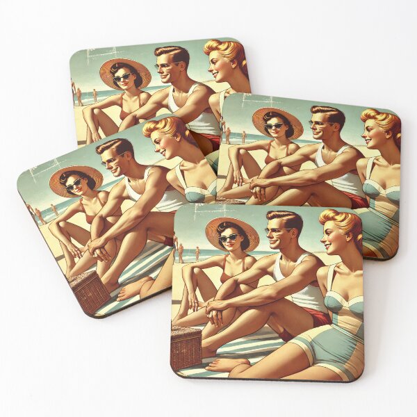 Item preview, Vintage Beach Holiday 7 designed and sold by SteadyRolling.