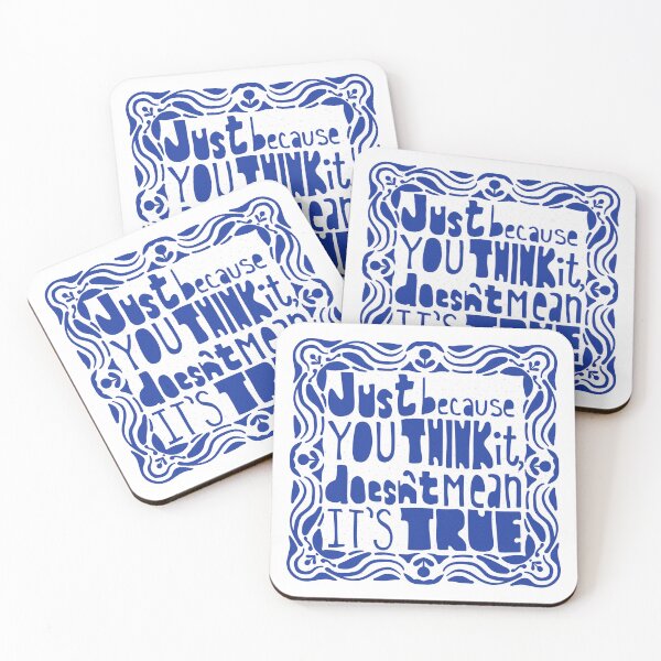 Item preview, Thoughts are not facts blue hand lettering designed and sold by wordznart.