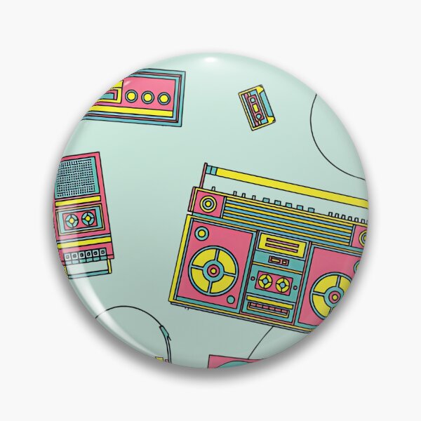 Item preview, Retro Music Player Pattern | Vintage Cassette, Boombox & Vinyl Illustration designed and sold by danfreeze.