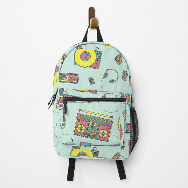 Item preview, Retro Music Player Pattern | Vintage Cassette, Boombox & Vinyl Illustration designed and sold by danfreeze.