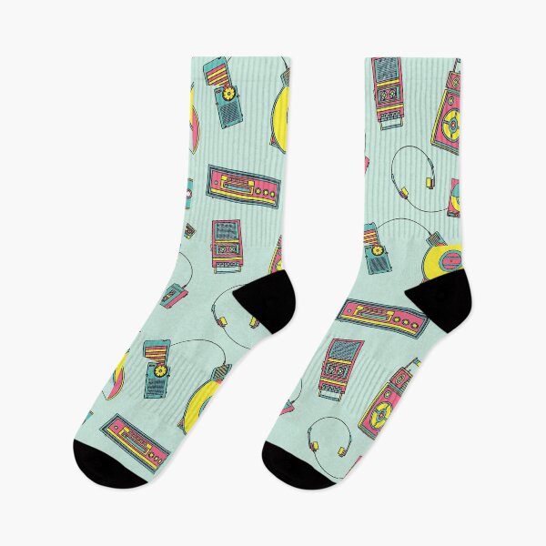 Item preview, Retro Music Player Pattern | Vintage Cassette, Boombox & Vinyl Illustration designed and sold by danfreeze.