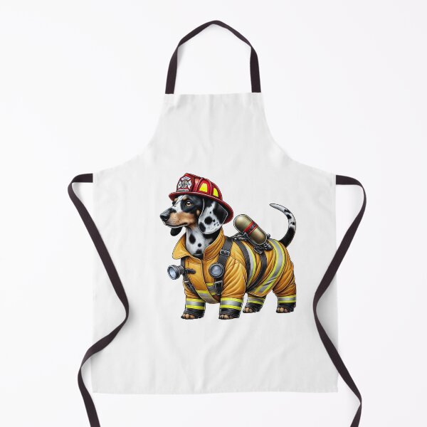 Item preview, Piebald Dachshund Firefighter Dog designed and sold by BrinaandPops.