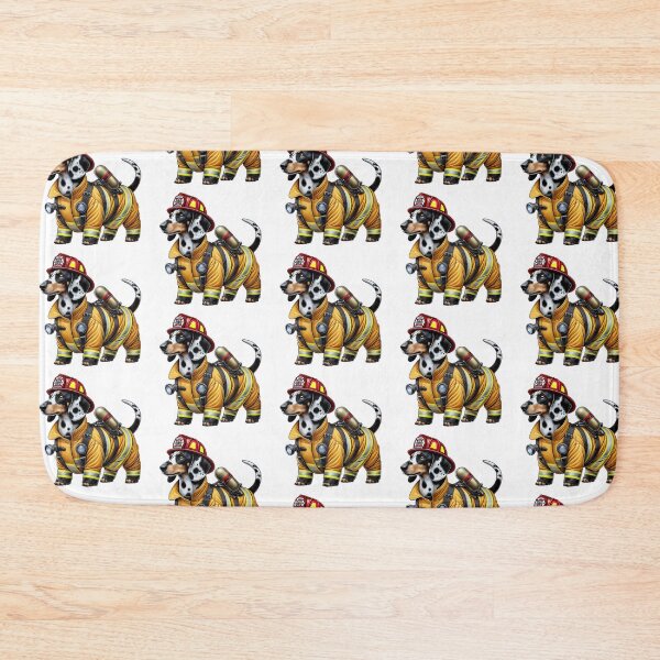 Item preview, Piebald Dachshund Firefighter Dog designed and sold by BrinaandPops.