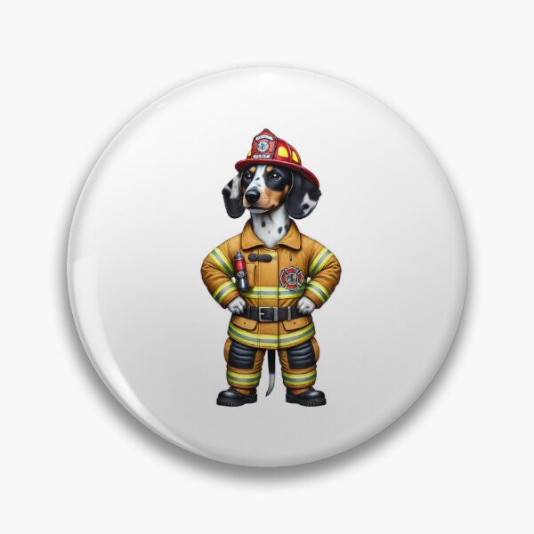 Item preview, Piebald Dachshund Firefighter Dog designed and sold by BrinaandPops.
