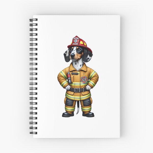 Item preview, Piebald Dachshund Firefighter Dog designed and sold by BrinaandPops.