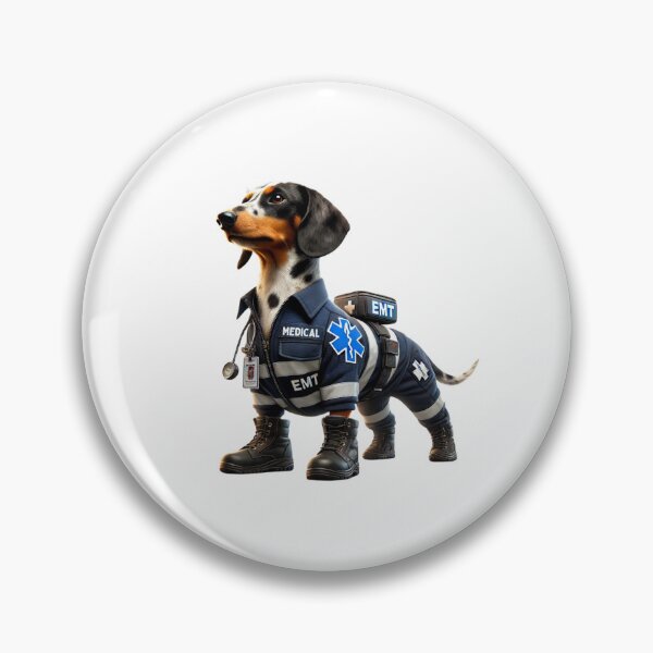 Item preview, Piebald Dachshund Paramedic Dog designed and sold by BrinaandPops.