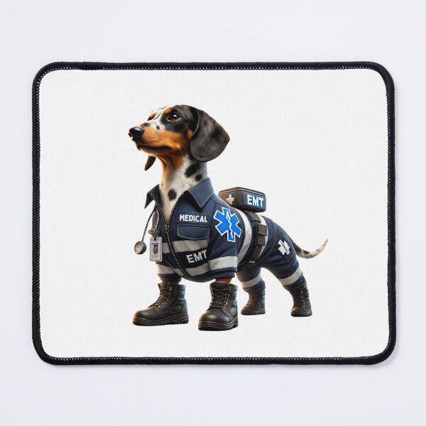Item preview, Piebald Dachshund Paramedic Dog designed and sold by BrinaandPops.