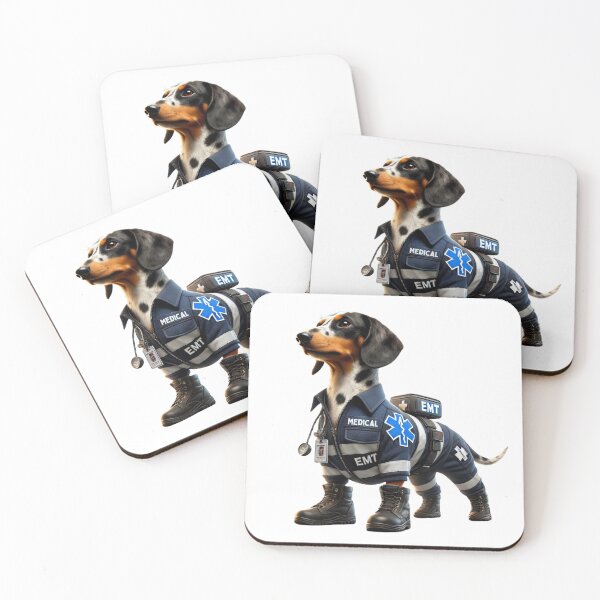 Item preview, Piebald Dachshund Paramedic Dog designed and sold by BrinaandPops.