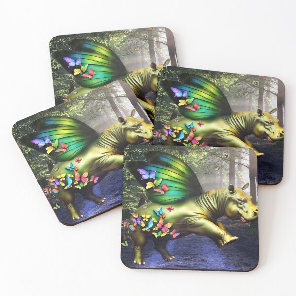Item preview, The Hippo and butterflies landing on the road designed and sold by Helios Be. Lavsh.