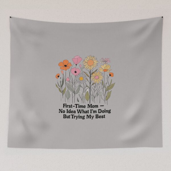 Item preview, First-Time Mom Shirt | Funny New Mom Gift | No Idea What I'm Doing But Trying My Best designed and sold by CRAZY&ART.