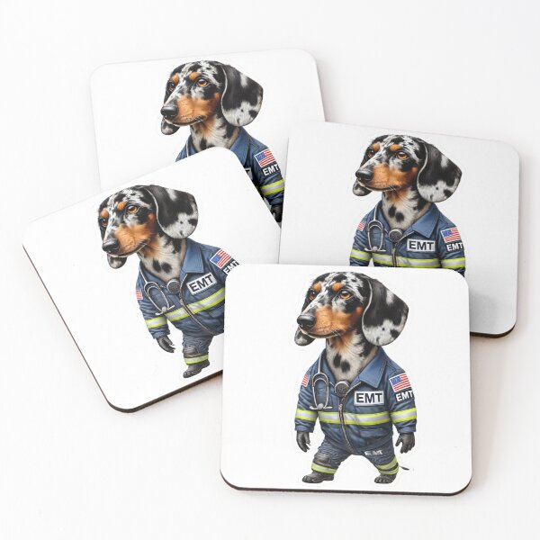 Item preview, Piebald Dachshund Paramedic Dog designed and sold by BrinaandPops.